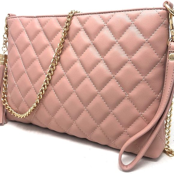 Quilted Crossbody Bag, Lightweight Wristlet